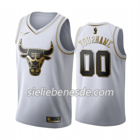 Herren NBA Chicago Bulls Trikot Nike 2019-2020 Weiß Golden Edition Swingman - Benutzerdefinierte